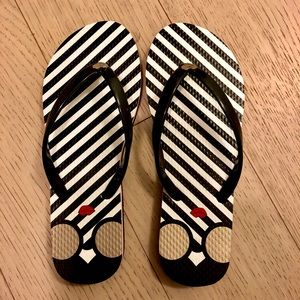 Alice + Olivia Eva Rubber Striped Flip Flop
